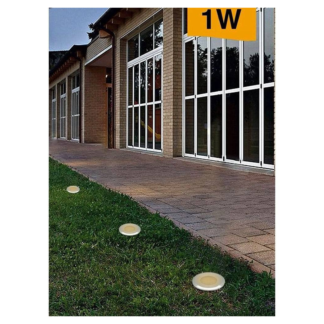 foto del prodotto trade shop faretto incasso segnapasso 12v 1 watt luce 6500k 3000k 4000k verde blu ip68 es41 bianco naturale 