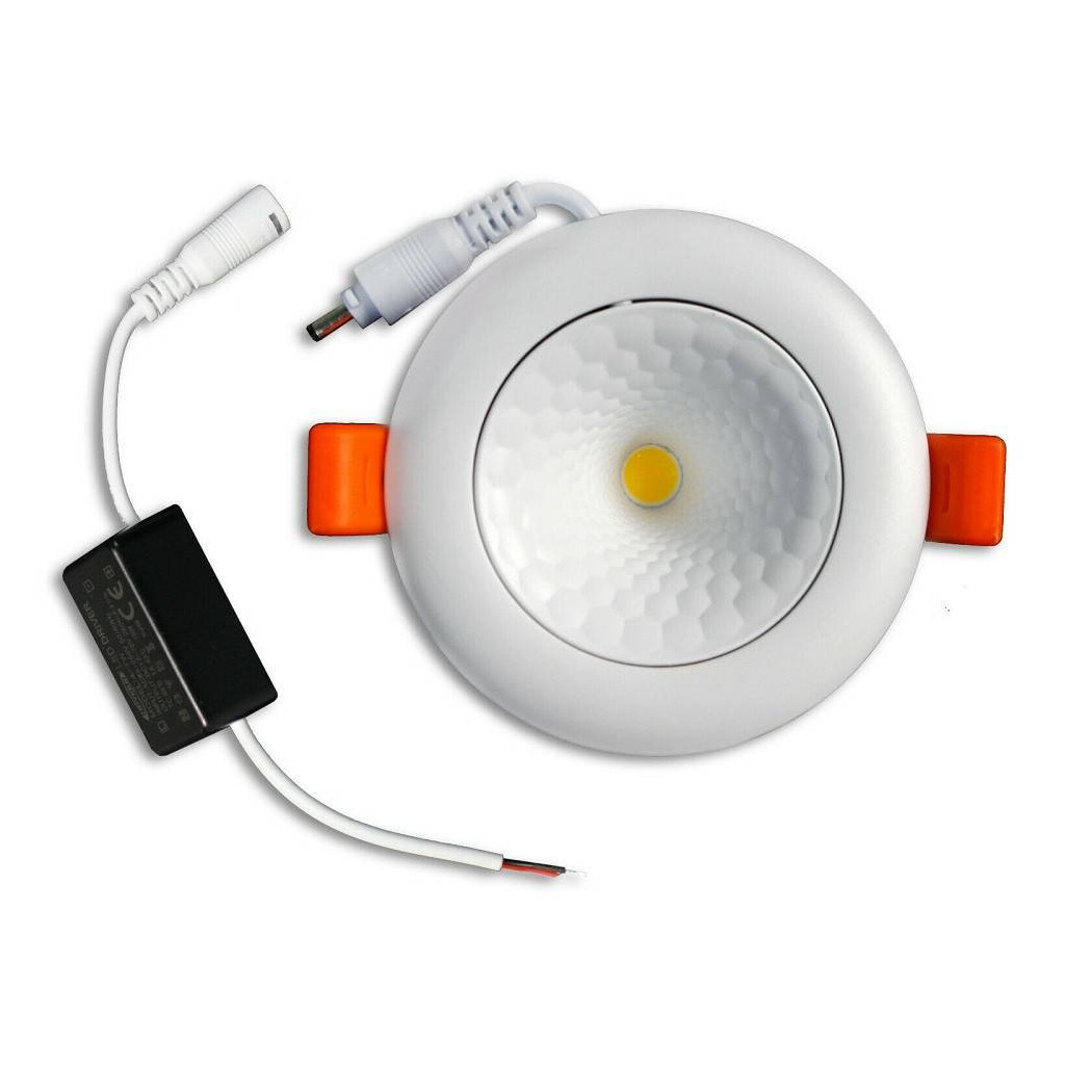 foto del prodotto trade shop faretto incasso tondo led 6w luce fredda 6500k calda 3000k naturale 4000k p 72a bianco caldo 
