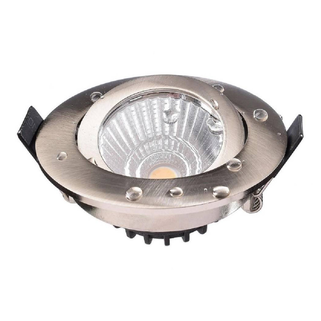 foto del prodotto trade shop faretto incasso tondo slim luce box doccia led 8w orientabile dimmerabile nichel bianco caldo 