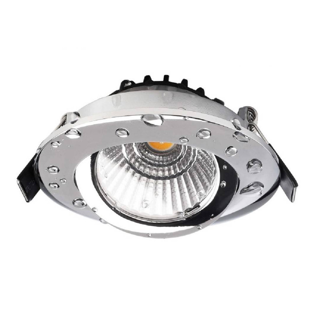 foto del prodotto trade shop faretto incasso tondo slim luce soffitto box doccia led 8w orientabile dimmerabile cromo bianco caldo 