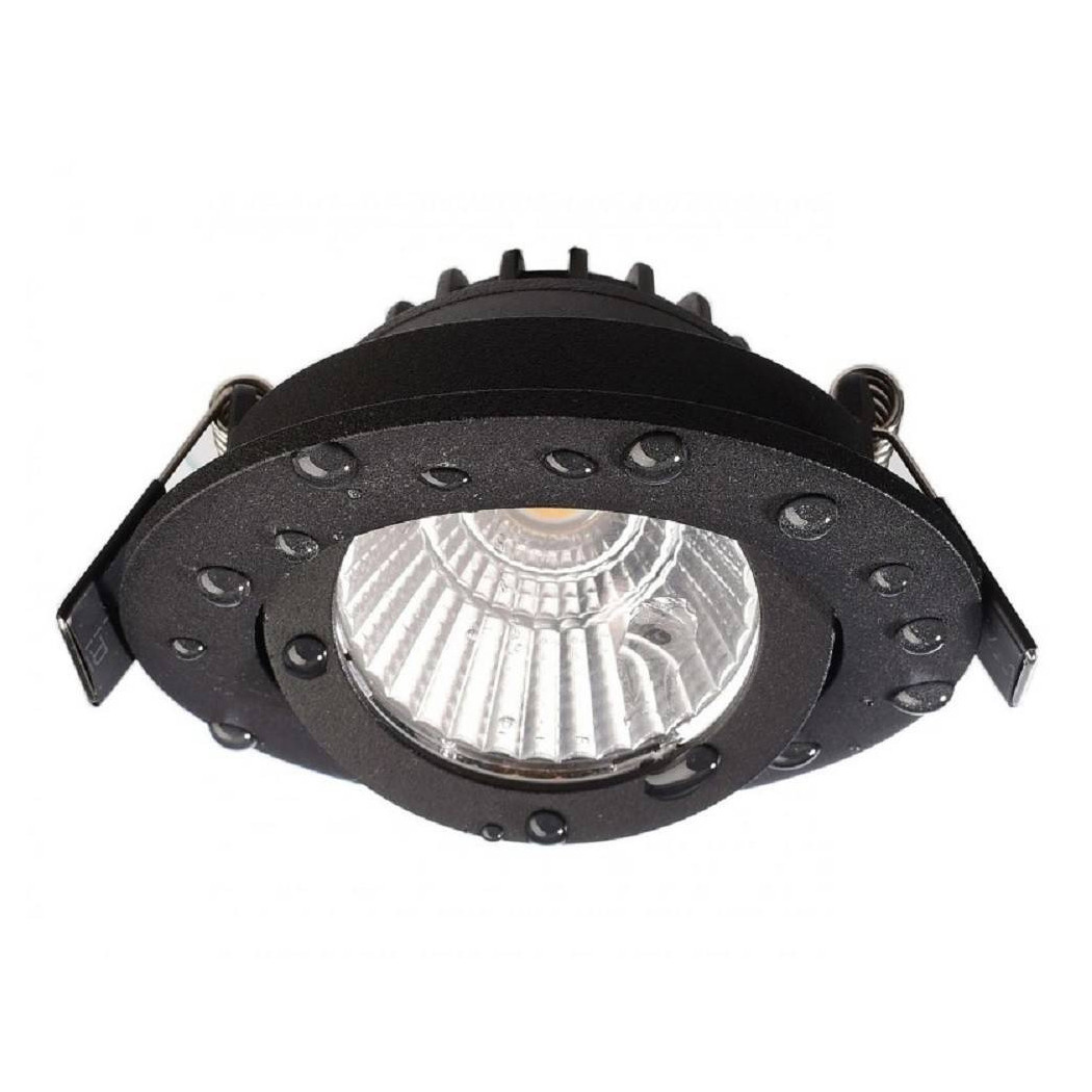 foto del prodotto trade shop faretto incasso tondo slim luce soffitto box doccia led 8w orientabile dimmerabile nero bianco naturale 