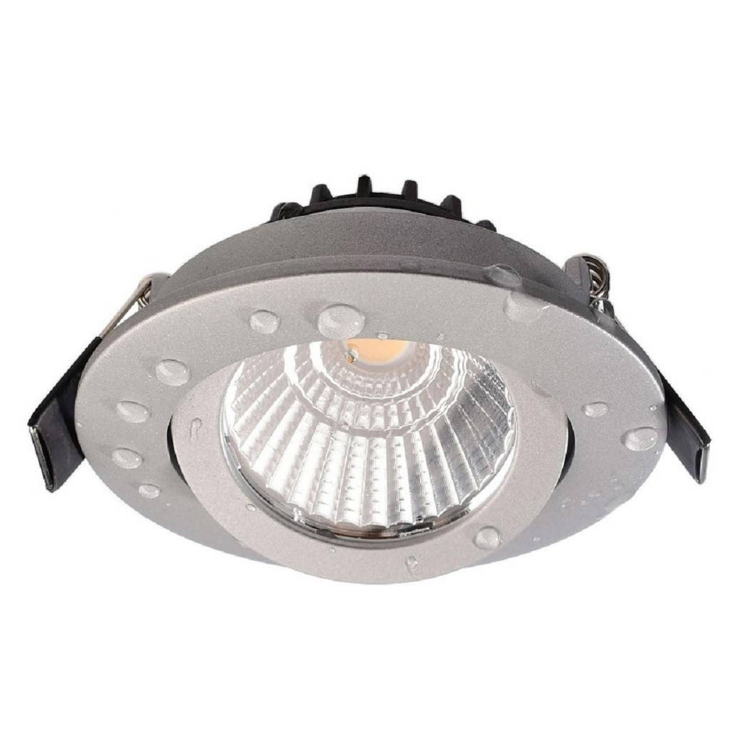 foto del prodotto trade shop faretto incasso tondo slim luce soffitto box doccia led 8w orientabile dimmerabile silver bianco caldo 