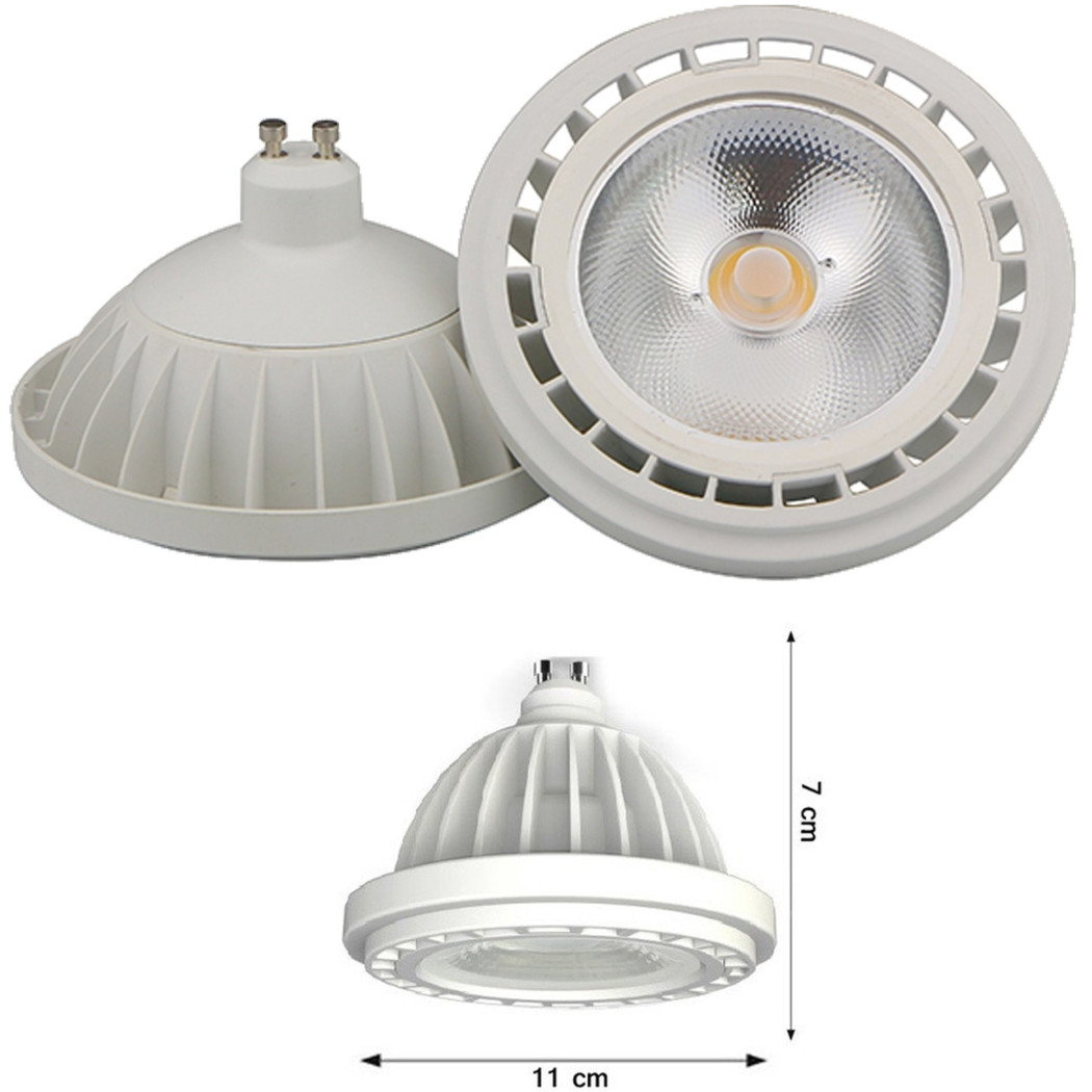 foto del prodotto trade shop faretto lampada a led cob gu10 20w ar111 1800lumen luce calda fredda colore bianco freddo 