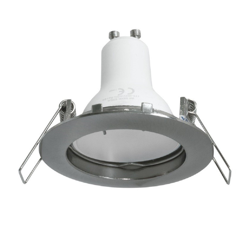 foto del prodotto trade shop faretto lampada led 8 w luce 3000k 4000k 6000k incasso tondo gu10 foro 6 cm 220v silver bianco freddo 
