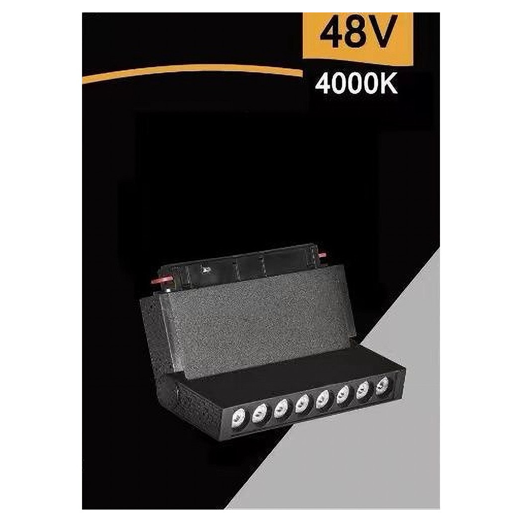 foto del prodotto trade shop faretto led 10 w magnetico rettangolare per binario 48v luce 3000k 4000k fr r160 bianco naturale 