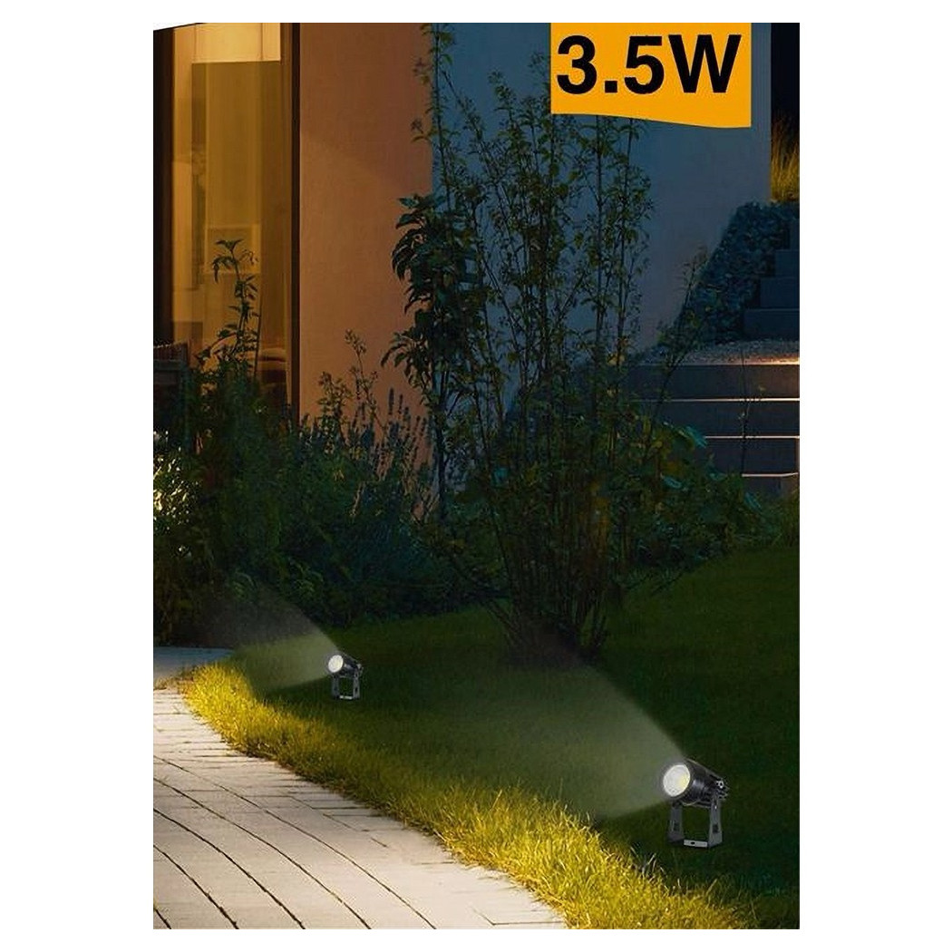 foto del prodotto trade shop faretto led 3,5 w nero es38 staffa orientabile esterno varie tonalita 39 luce ip65 bianco naturale 