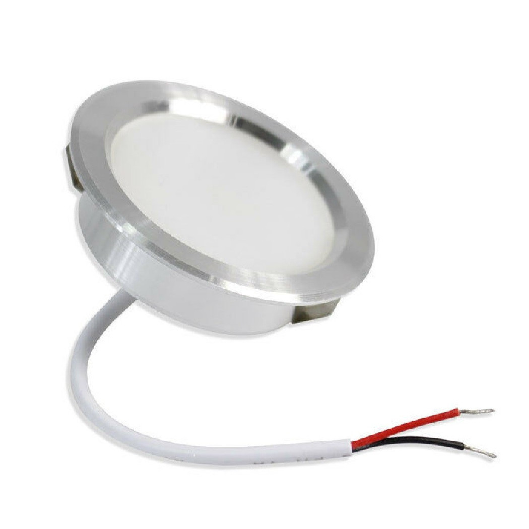 foto del prodotto trade shop faretto led 3w ad incasso rotondo luce calda fredda naturale opaco bordo argento bianco caldo 