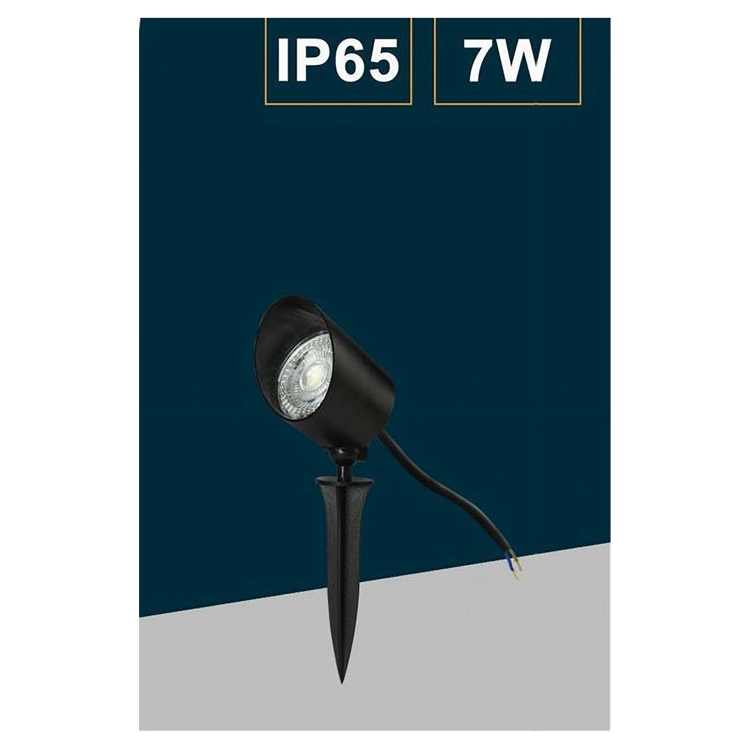 foto del prodotto trade shop faretto led 7w con snodo picchetto staffa lampada per esterno segnapassi ip65 110 bianco naturale 