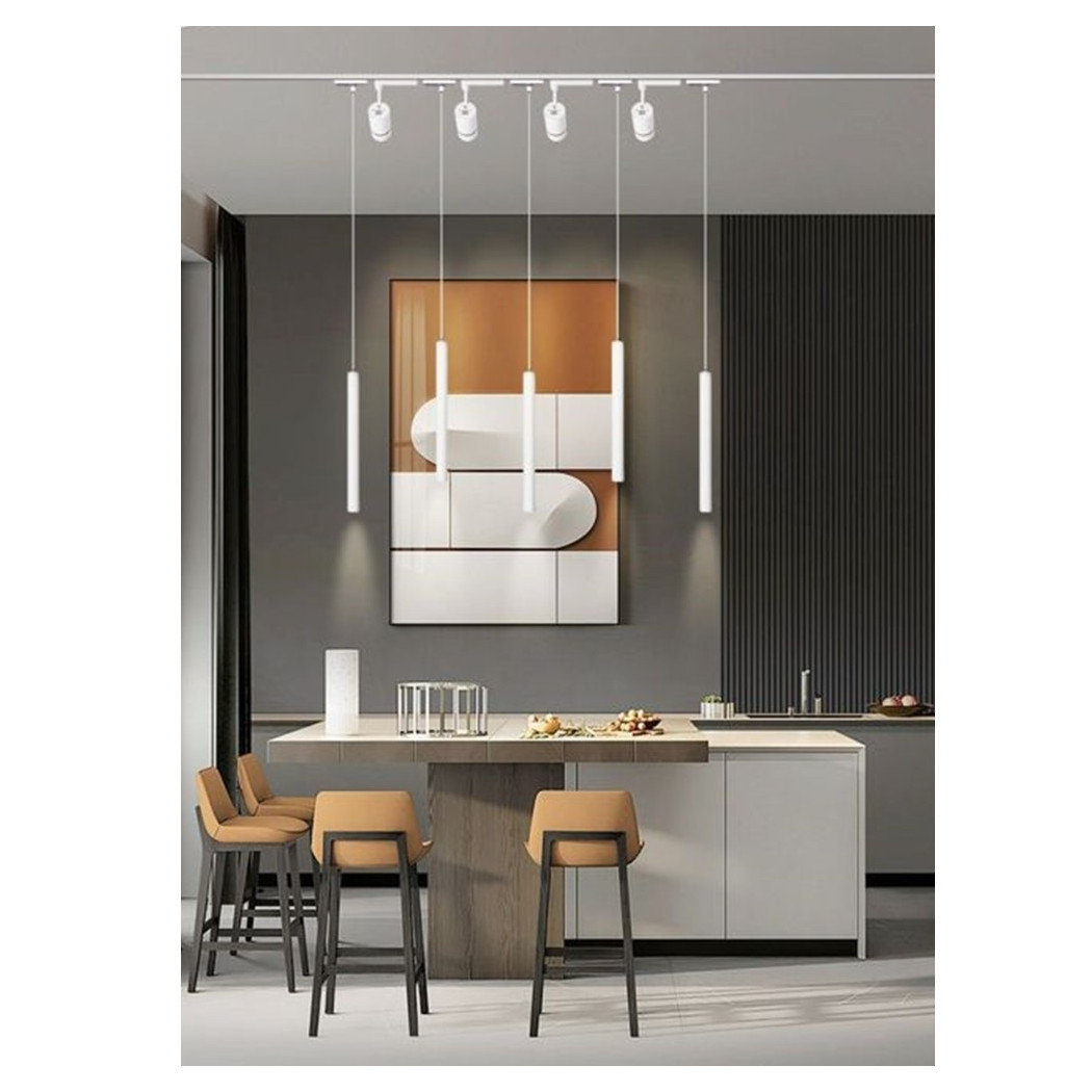 foto del prodotto trade shop faretto led a sospensione 3 w cilindro per binario track monofase lampada lp 80 bianco