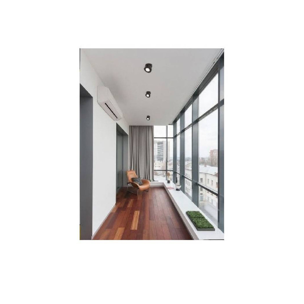 foto del prodotto trade shop faretto led a superficie orientabile 7watt luce naturale fredda ip20 nero f 7w n bianco freddo 