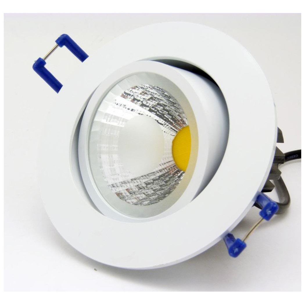 foto del prodotto trade shop faretto led cob incasso da 3w 5w 7w 12w 20w 30w con molle alette alta potenza bianco bianco caldo 30 watt