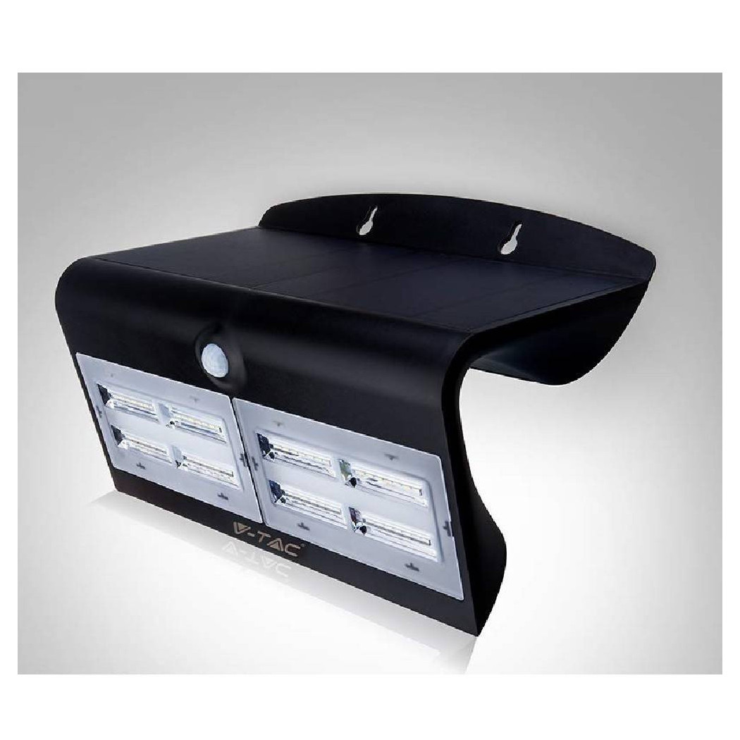 foto del prodotto trade shop faretto led da esterno con pannello solare sensore movimento crepuscolare 7w 
