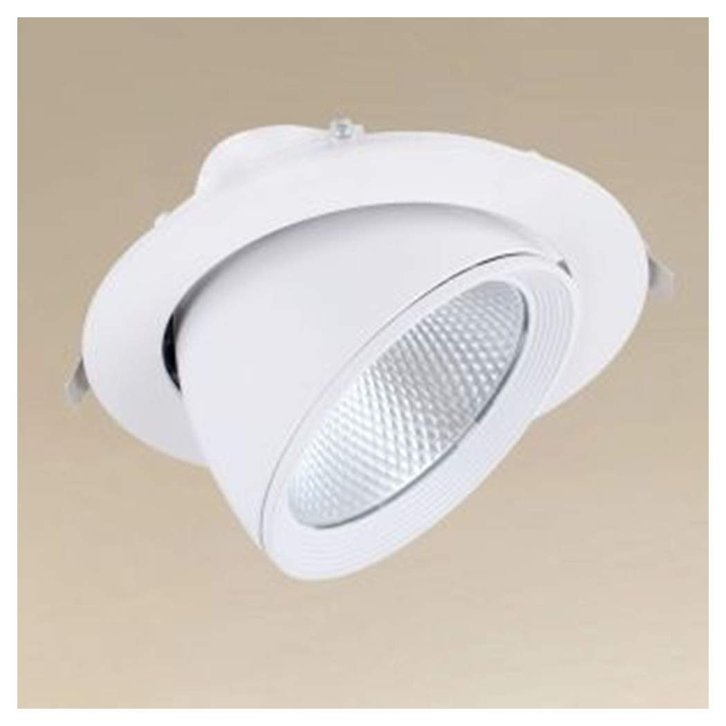 foto del prodotto trade shop faretto led da incasso 40w 4400lm bianco orientabile luce 3000k 6500k ip20 00779 