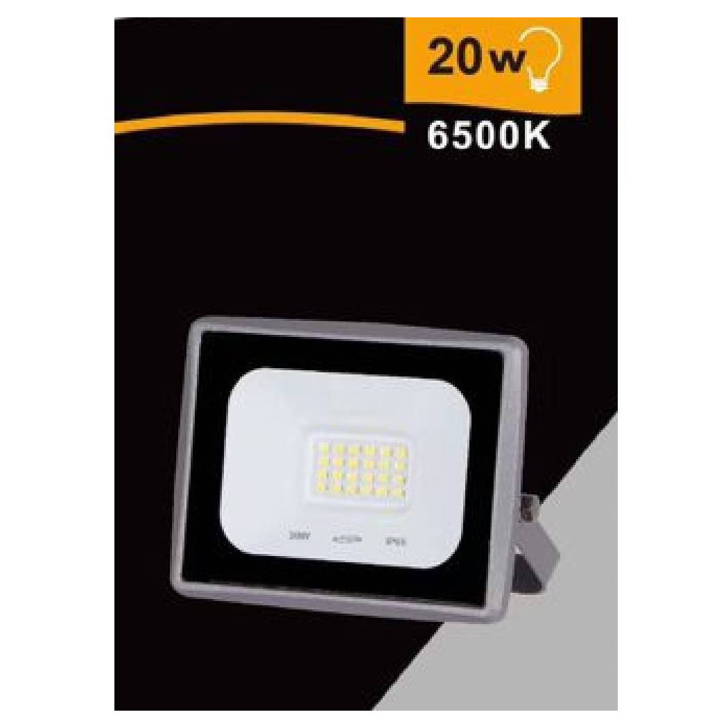 foto del prodotto trade shop faretto led faro 20 w 1800 lm ip65 grigio luce calda fredda naturale ek02 20w g bianco freddo 