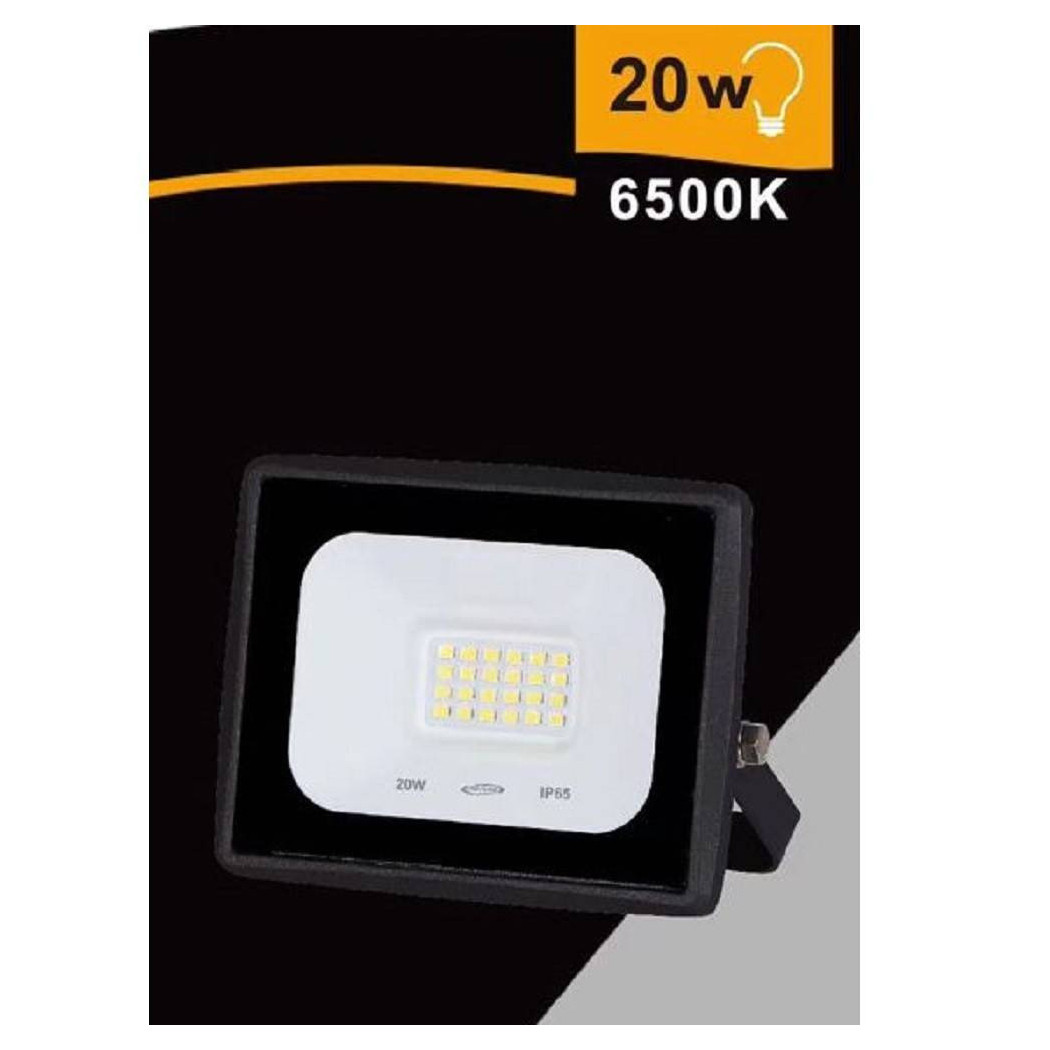 foto del prodotto trade shop faretto led faro 20 watt 1800 lm ip65 nero luce fredda calda naturale ek02 20w n bianco freddo 