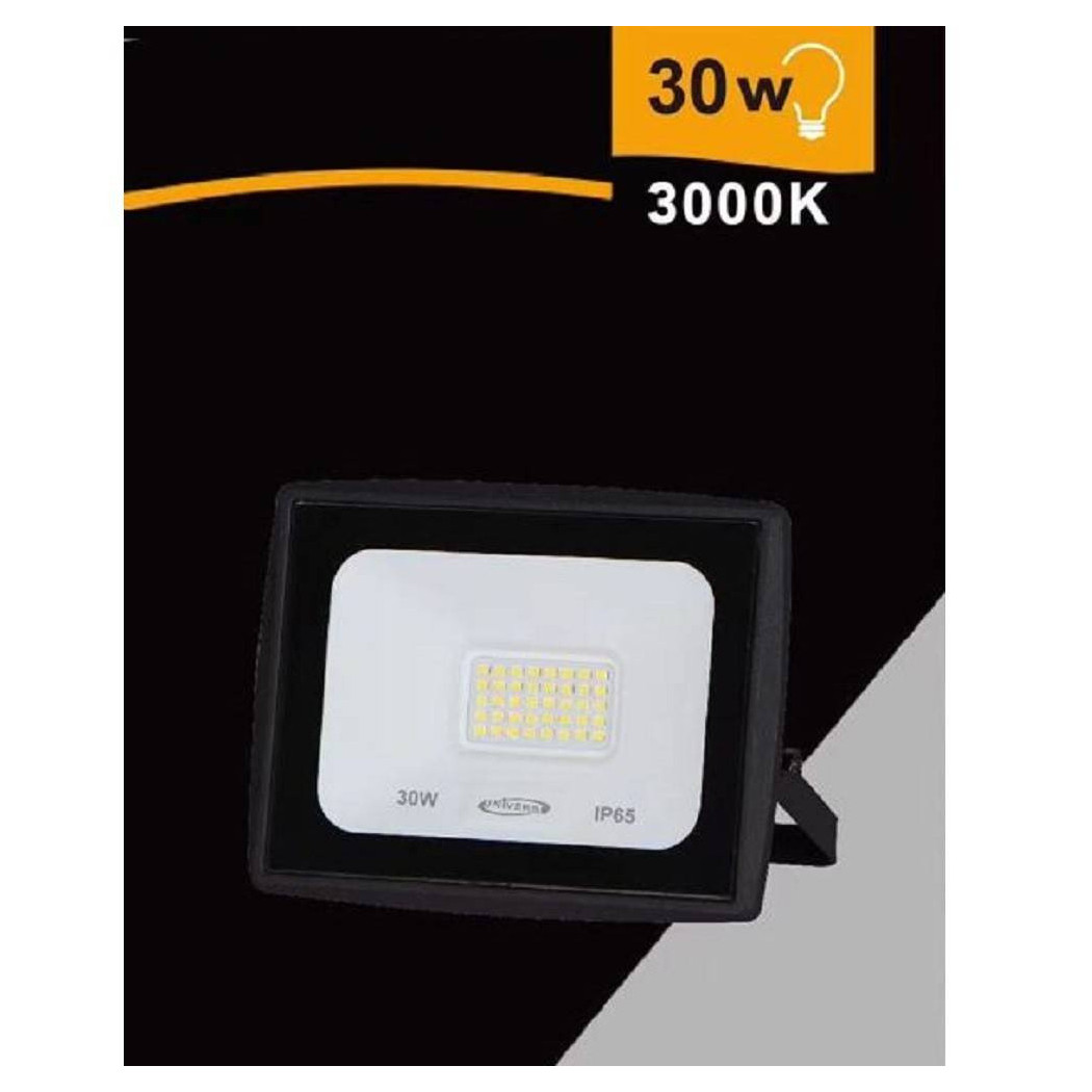 foto del prodotto trade shop faretto led faro 30 watt 2700lm ip65 nero luce calda fredda naturale ek02 30w n bianco caldo 