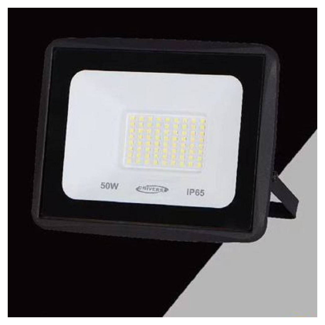 foto del prodotto trade shop faretto led faro 50 watt 4500 lm ip65 nero luce calda fredda naturale ek02 50w n bianco freddo 