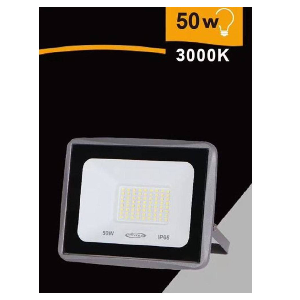 foto del prodotto trade shop faretto led faro 50watt 4500lm ip65 grigio luce calda naturale fredda ek02 50w g bianco caldo 