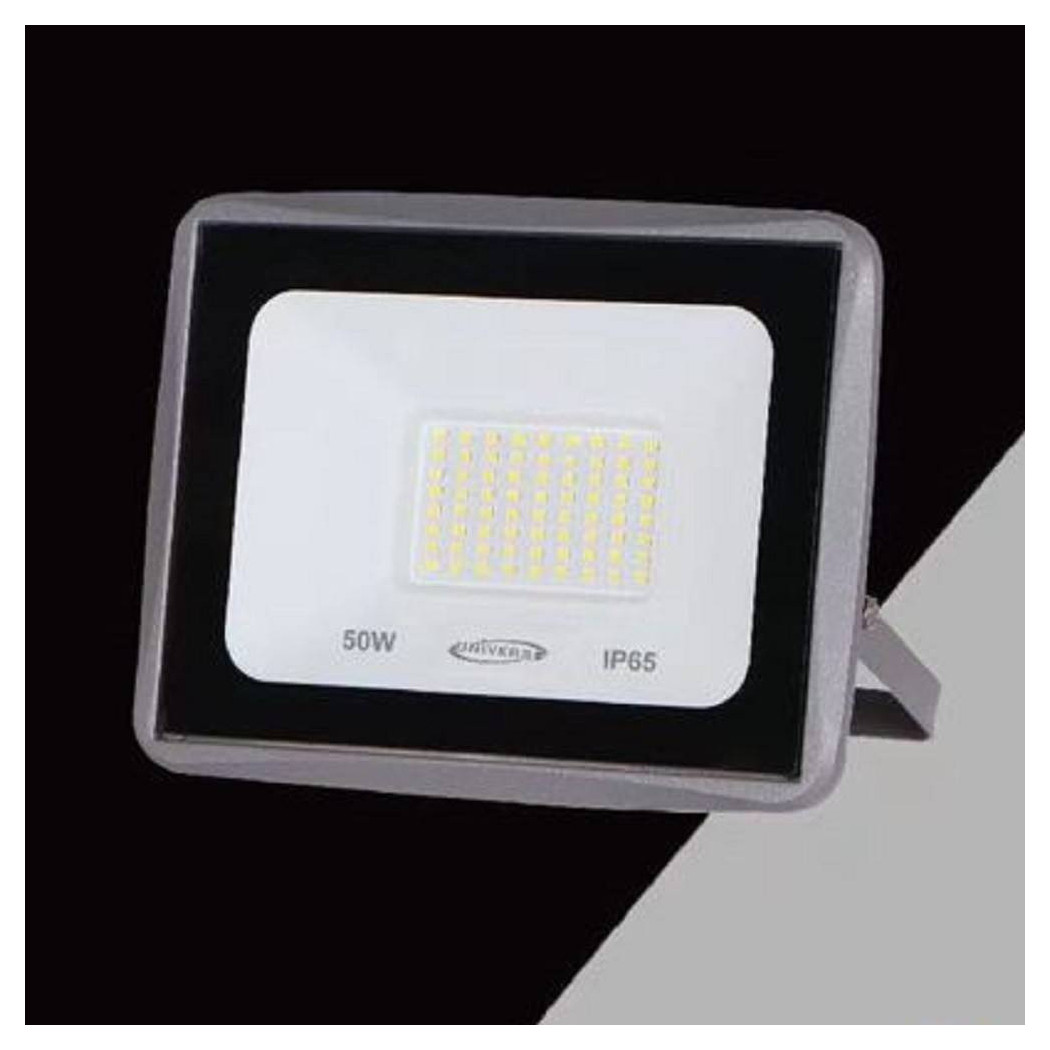foto del prodotto trade shop faretto led faro 50watt 4500lm ip65 grigio luce calda naturale fredda ek02 50w g bianco freddo 