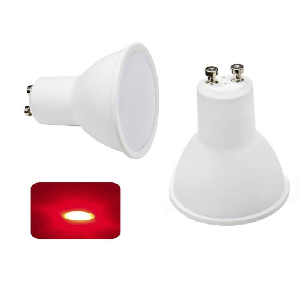 foto del prodotto trade shop faretto led gu10 6watt luce colorata blu rossa verde 220v lampadina gu10 gu10 rosso 