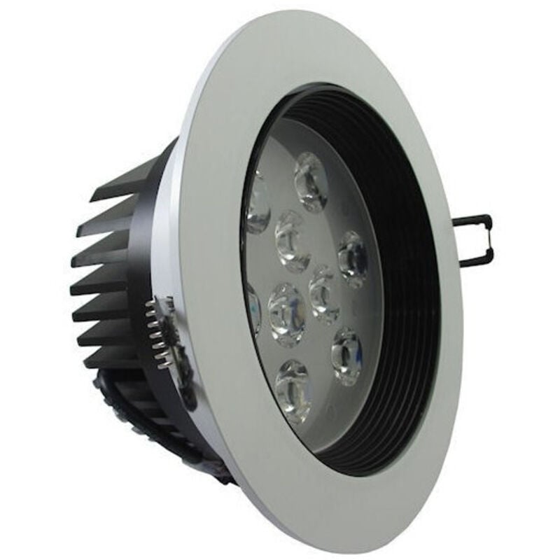 foto del prodotto trade shop faretto led incasso a molla con alette 3 5 7 9 12 15 18 w cornice telaio bianco bianco caldo 9 watt