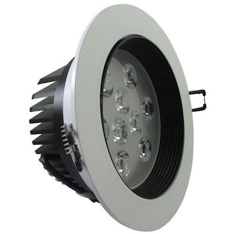 foto del prodotto trade shop faretto led incasso a molla con alette 3 5 7 9 12 15 18 w cornice telaio bianco bianco freddo 9 watt