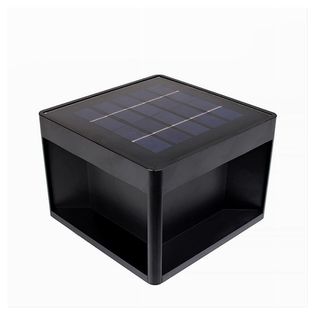 foto del prodotto trade shop faretto led pannello solare cubo applique parete segnapasso terra cct ip65 qw 3c 