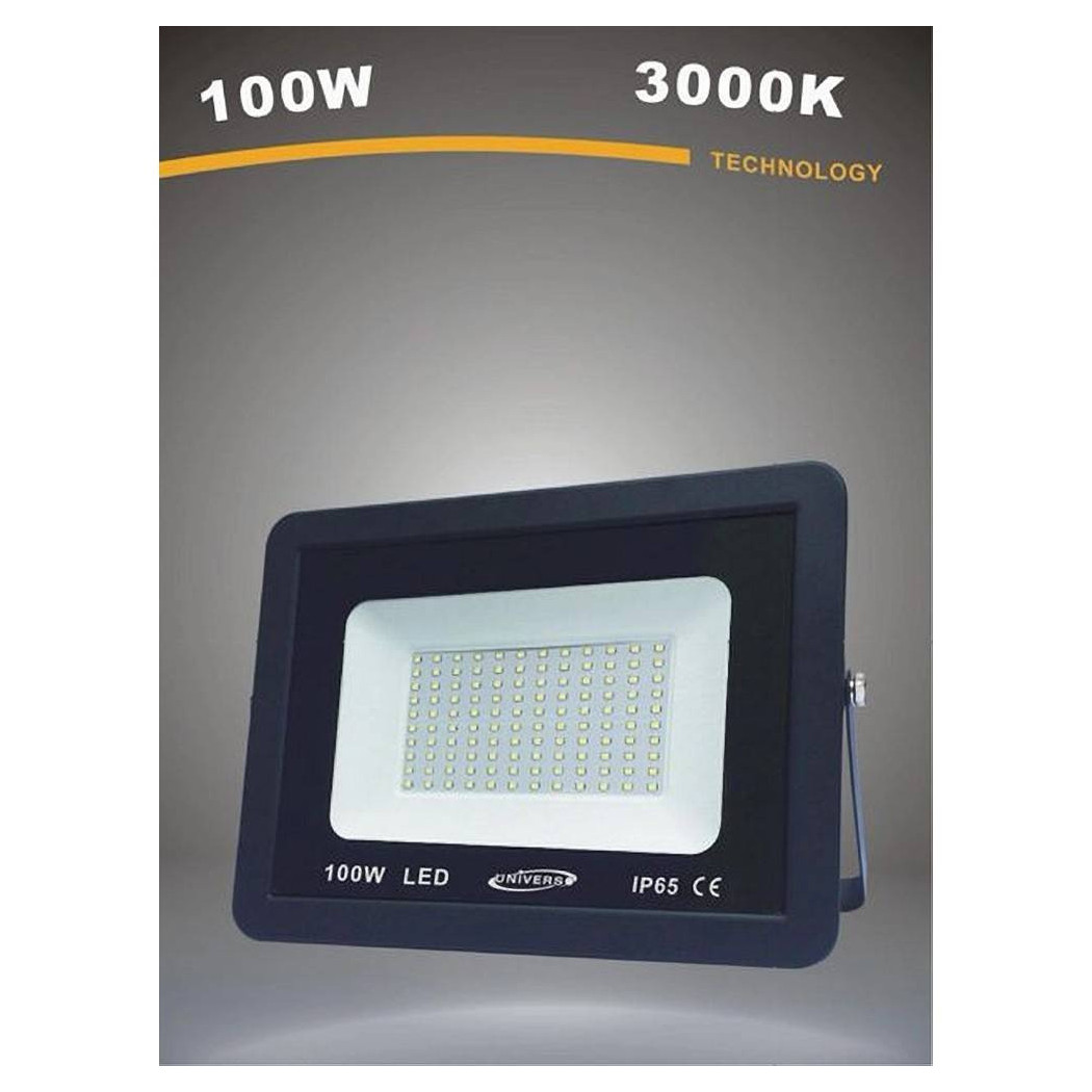 foto del prodotto trade shop faretto led proiettore da esterno 100w nero ip65 luce 6500k 4000k 3000k bianco caldo 