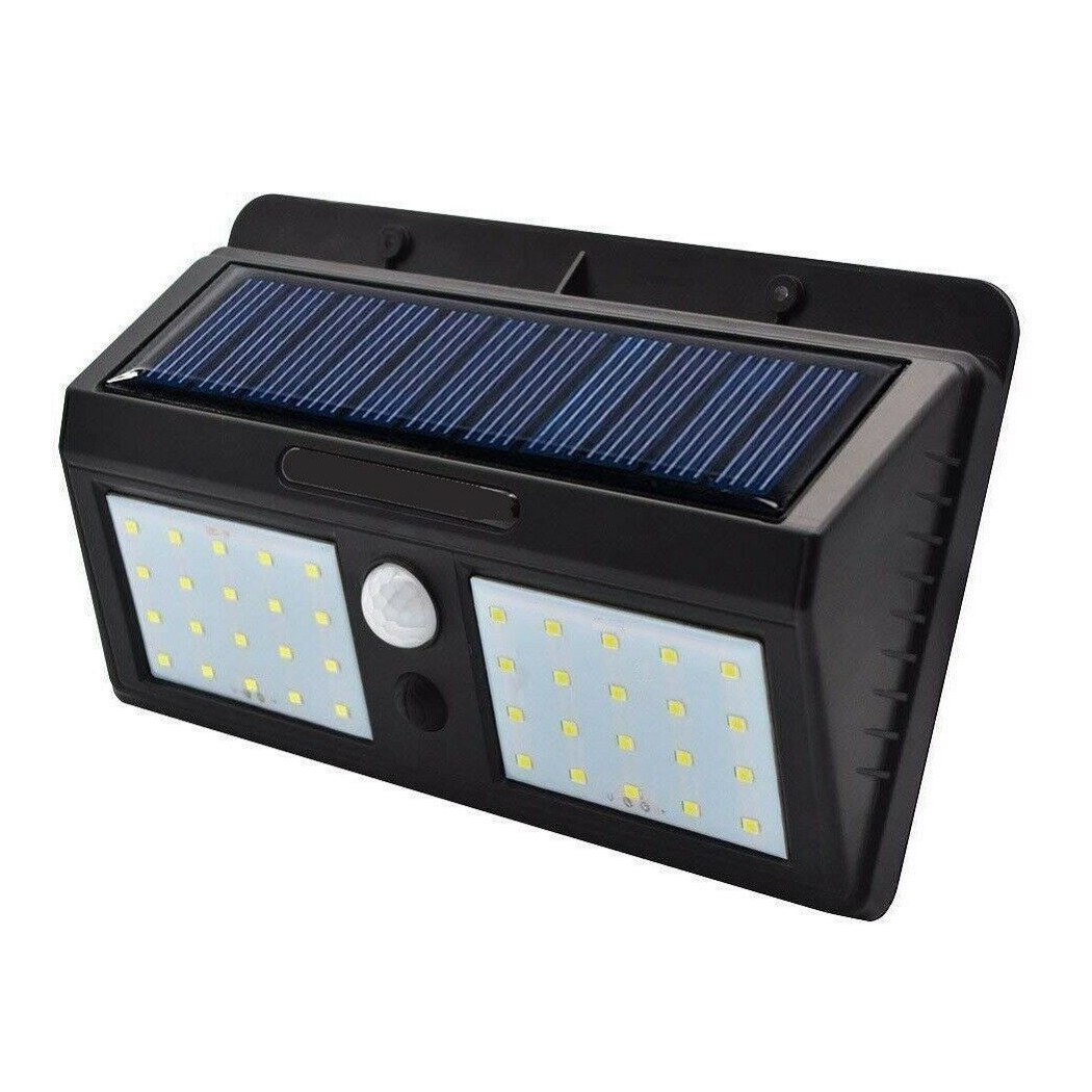 foto del prodotto trade shop faretto luce 40 led pannello solare ricaricabile sensore di movimento 