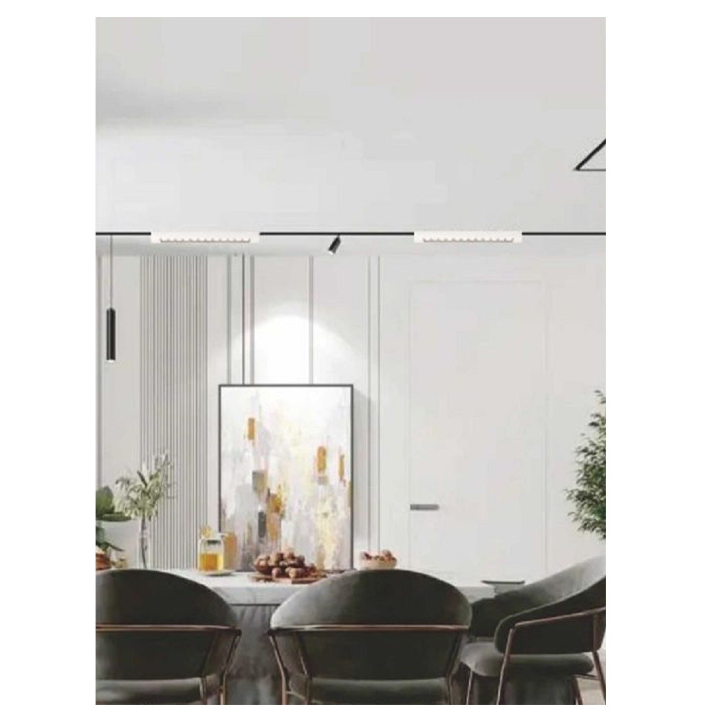 foto del prodotto trade shop faretto orientabile binario 26 w 12led bianco nero luce 3000k 6500k 4000k pst 47 bianco bianco caldo 