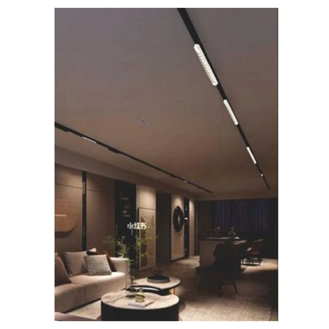 foto del prodotto trade shop faretto orientabile binario 26 w 12led bianco nero luce 3000k 6500k 4000k pst 47 bianco bianco freddo 