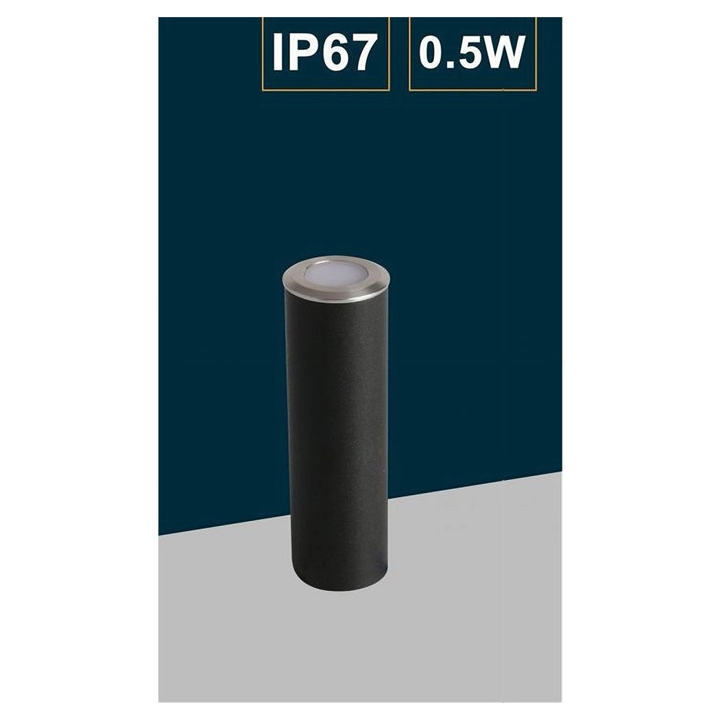 foto del prodotto trade shop faretto segnapasso led 0,5 w punto luce da incasso per esterno giardino ip67 210 bianco naturale 