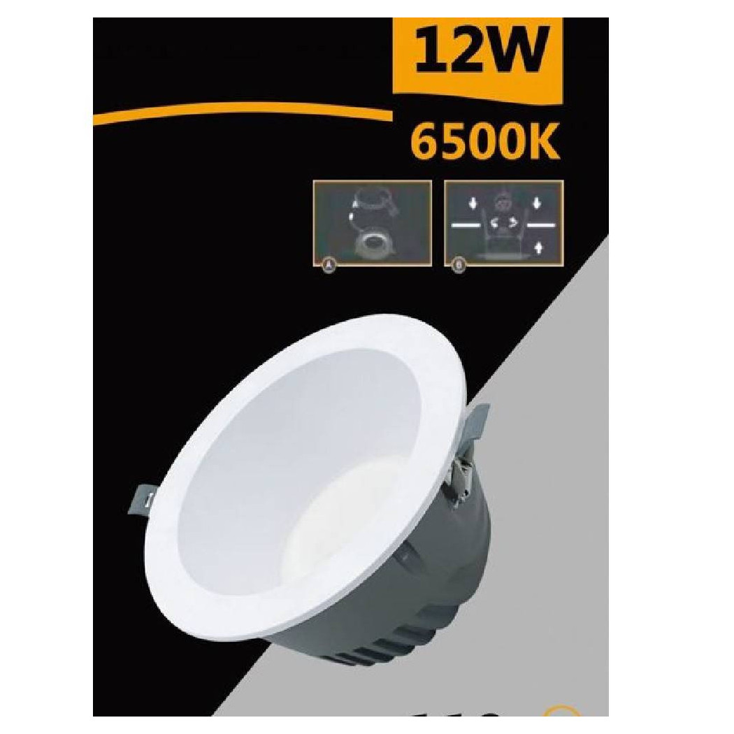 foto del prodotto trade shop faretto smd led da incasso rotondo 12 watt 1100 lumen luce 4000k 6500k gl ag12 bianco freddo 