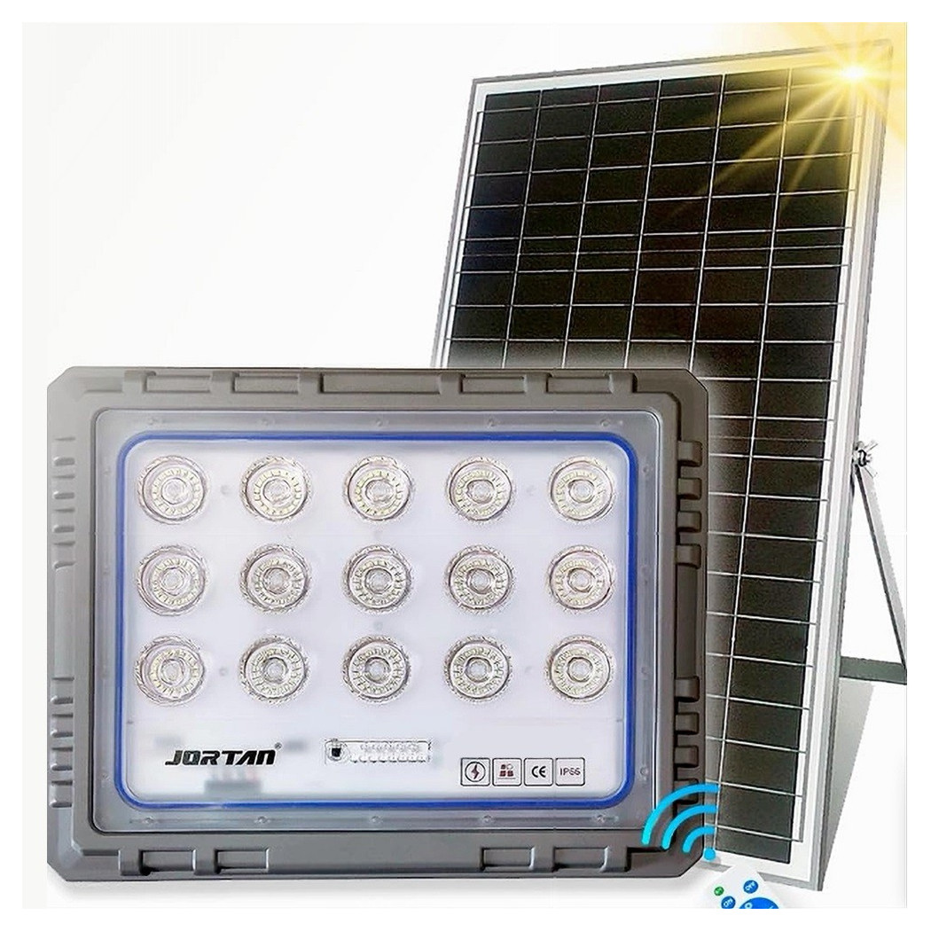 foto del prodotto trade shop faro 600 watt con pannello solare luce forte telecomando batteria lunga durata 