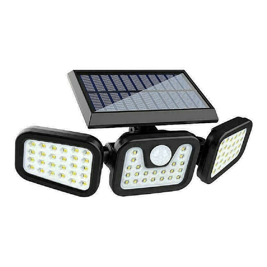 foto del prodotto trade shop faro energia solare led con pannello faretto sensore movimento 30w 74led ta103 