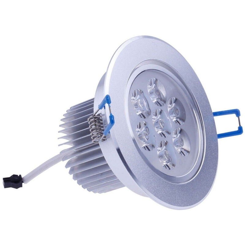 foto del prodotto trade shop faro faretto a led 7w da incasso a molla con alette calda fredda driver incluso bianco freddo 