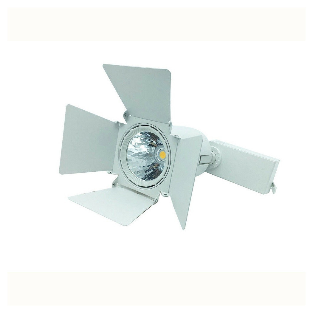 foto del prodotto trade shop faro faretto cob led binario snodabile luce fredda calda naturale soffitto 30w bianco naturale 