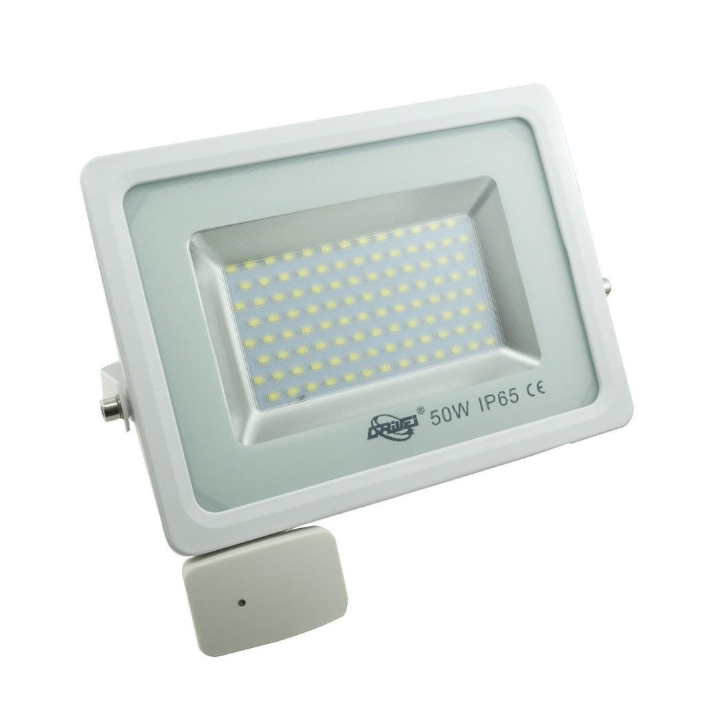 foto del prodotto trade shop faro faretto fari led ip65 con sensore movimento crepuscolare 10w 20 w 30 50 100 50 watt