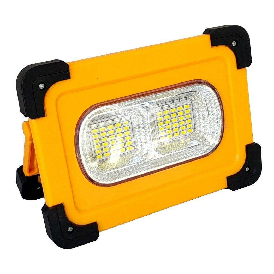 foto del prodotto trade shop faro faretto led 80w con pannello solare ricaricabile torcia da lavoro 92183 
