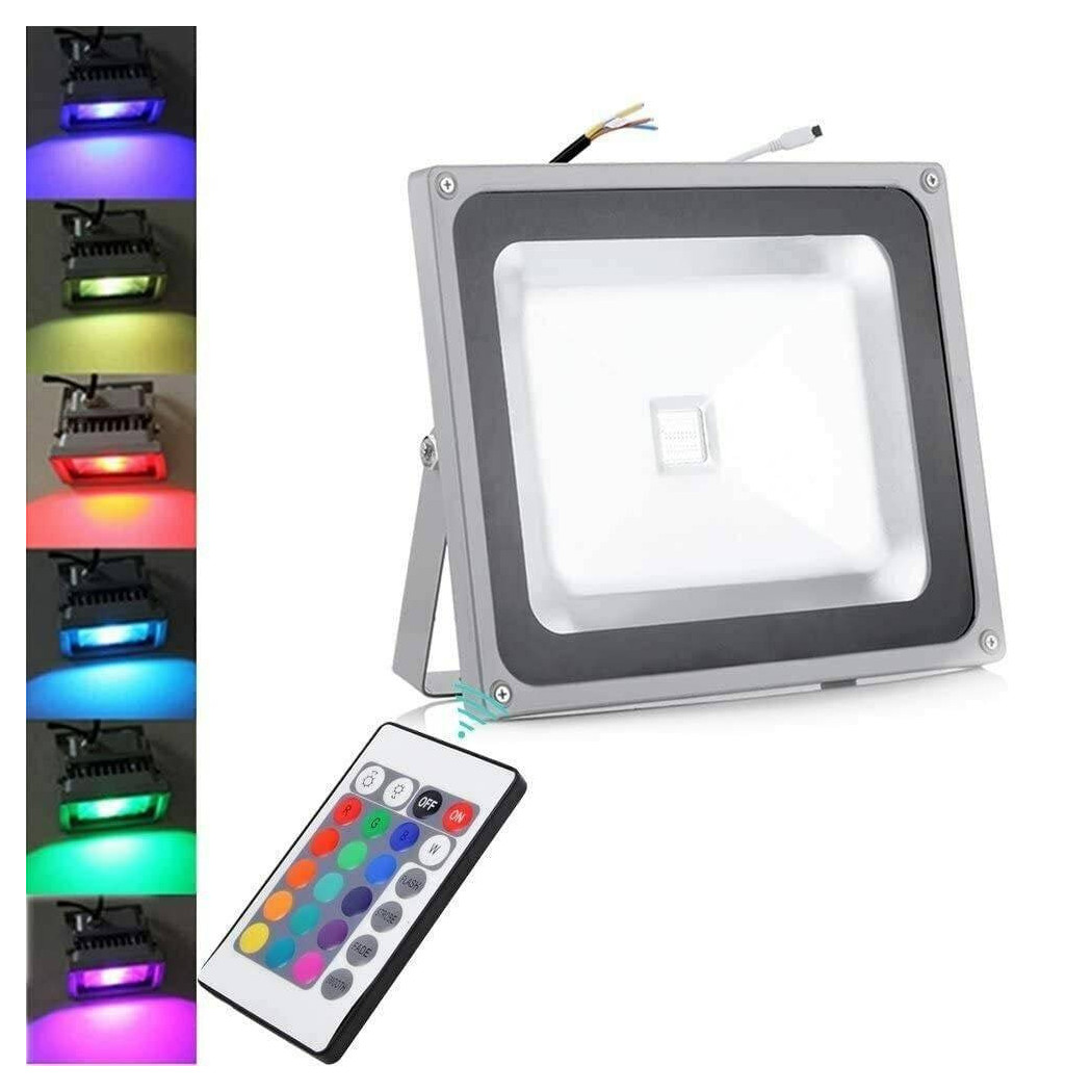 foto del prodotto trade shop faro faretto led rgb esterno giardino faretti led colorati 10w 20w 30w 50watt 30 watt