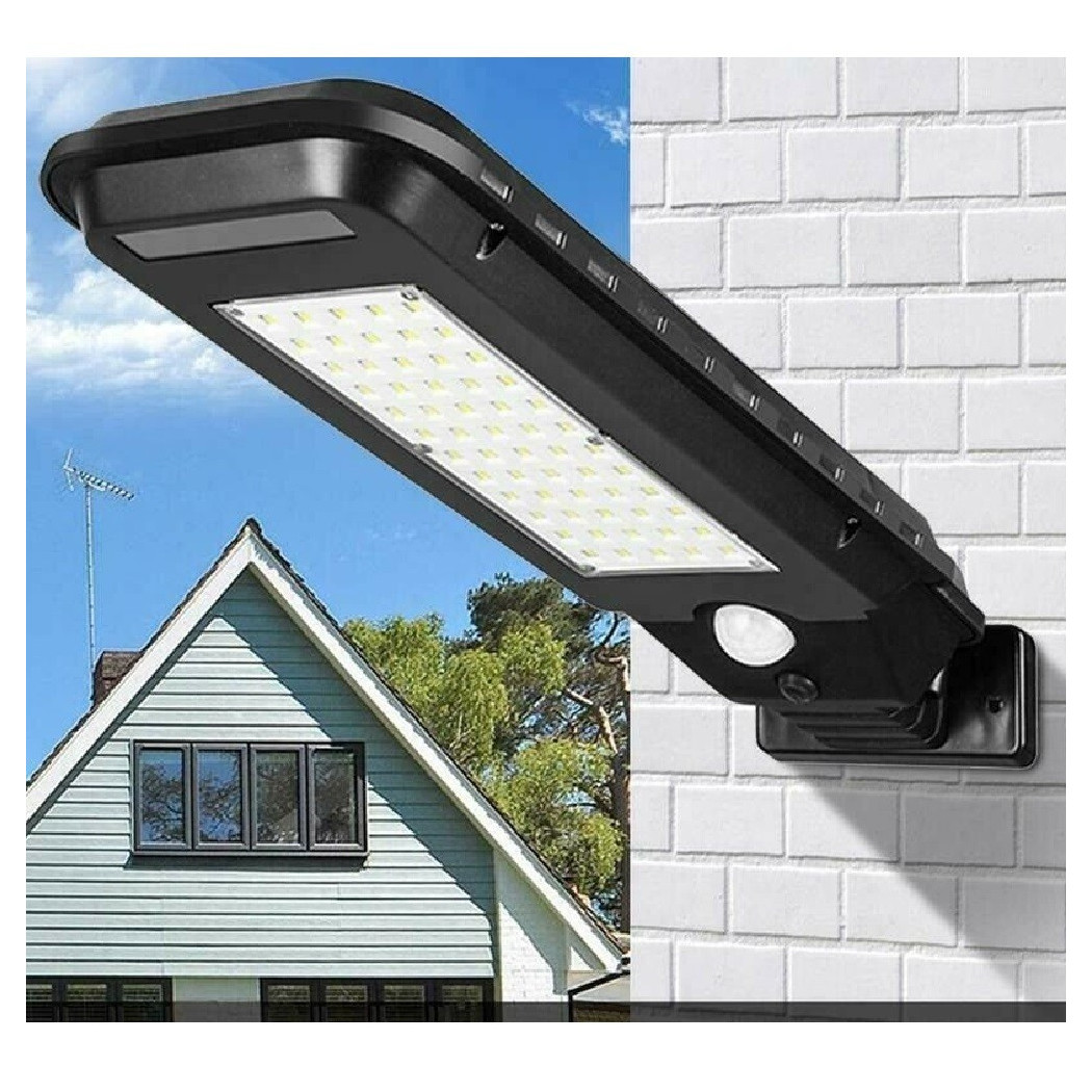 foto del prodotto trade shop faro lampione stradale pannello solare fotovoltaico sensore 60 led smd t 210b 