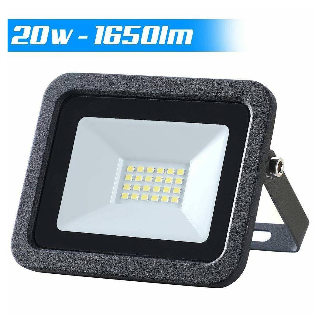 foto del prodotto trade shop faro led 20w luce alta luminosita 1650lm faretto esterno slim bianco freddo ip65 