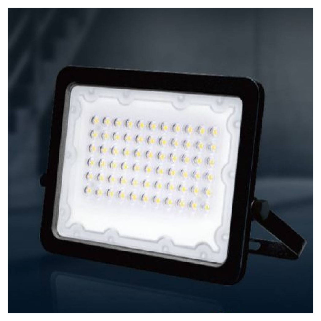 foto del prodotto trade shop faro led 50 w faretto ultra slim nero esterno luce naturale calda fredda fs50w n bianco freddo 