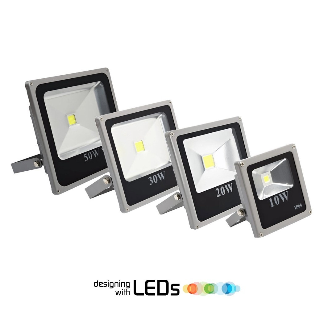 foto del prodotto trade shop faro led faretto slim alta luminosita 39 luce bianca 10 20 30 50 80 100 120 w ip65 10 watt