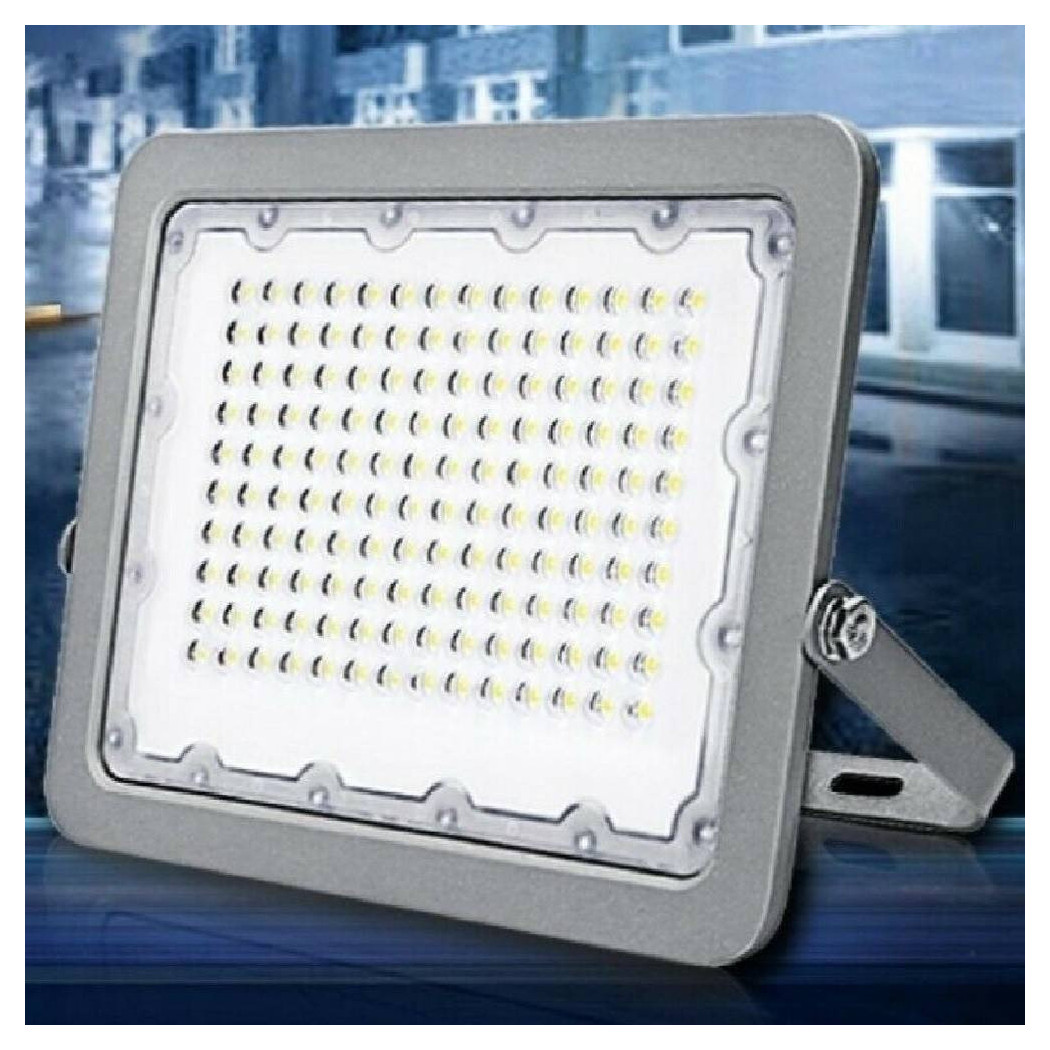foto del prodotto trade shop faro led proiettore 50w per esterno grigio ip65 luce 6500k 4000k 3000k fs50w bianco caldo 