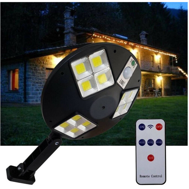 foto del prodotto trade shop faro led solare lampione con sensore di movimento 144 led cob lf 1758 