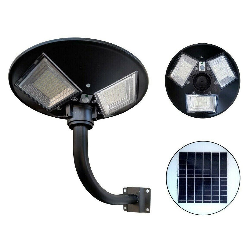 foto del prodotto trade shop faro led solare lampione con sensore di movimento 150 watt palo ty 150 