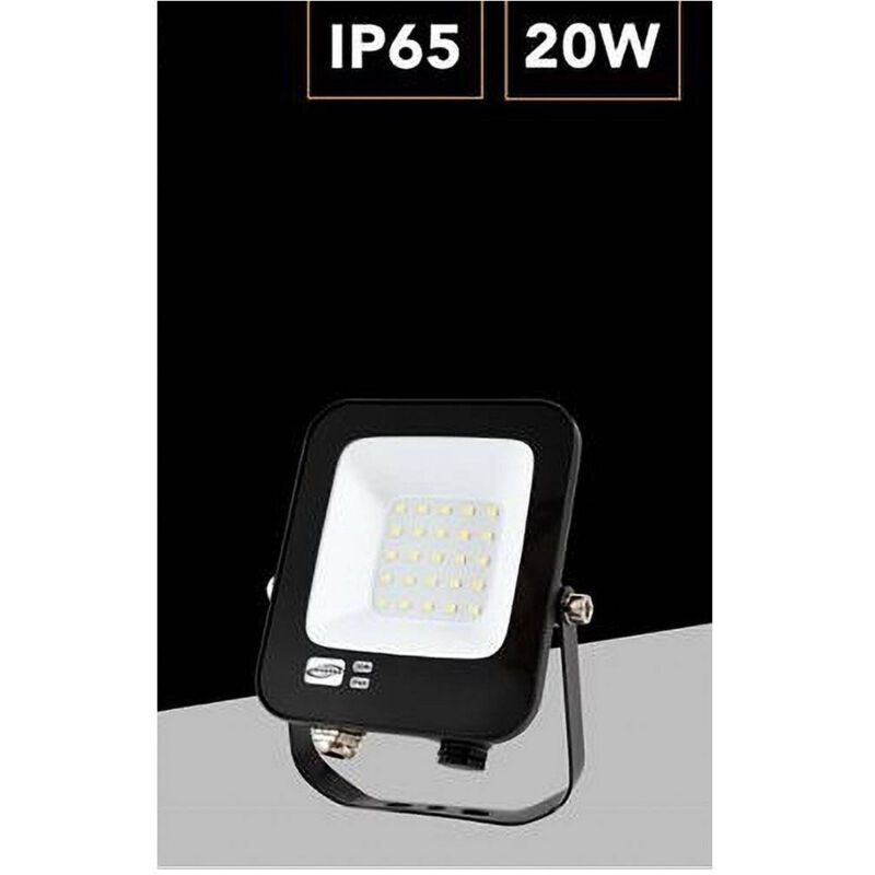 foto del prodotto trade shop faro led ultra slim 20 w esterno ip65 orientabile luce 6500k 3000k 4000k jr 20w bianco freddo 