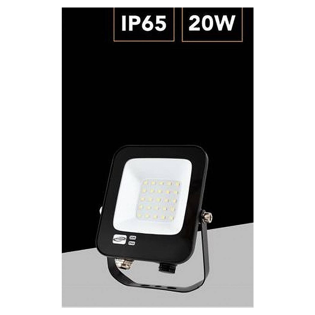 foto del prodotto trade shop faro led ultra slim 20 w esterno ip65 orientabile luce 6500k 3000k 4000k jr 20w bianco naturale 