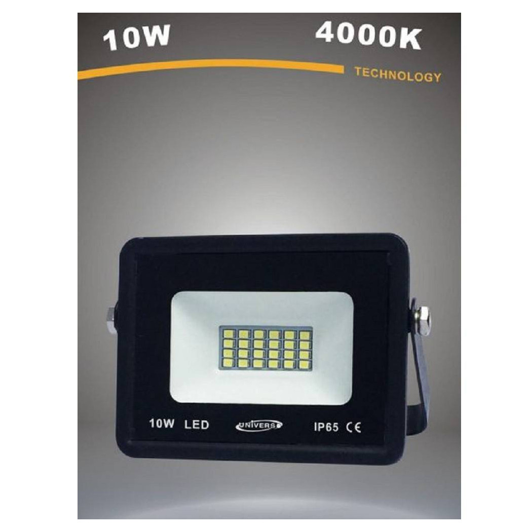 foto del prodotto trade shop faro led ultra slim proiettore luce 4000k 6500k 3000k scocca nera 10watt f10w n1 bianco naturale 